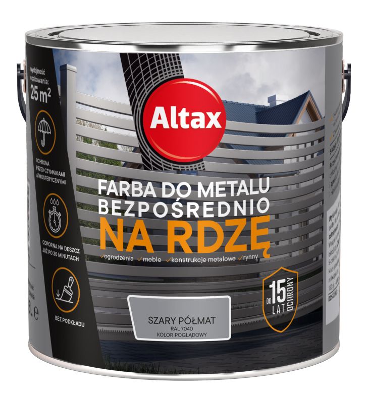 Farba antykorozyjna Altax szary półmat 2,5 l