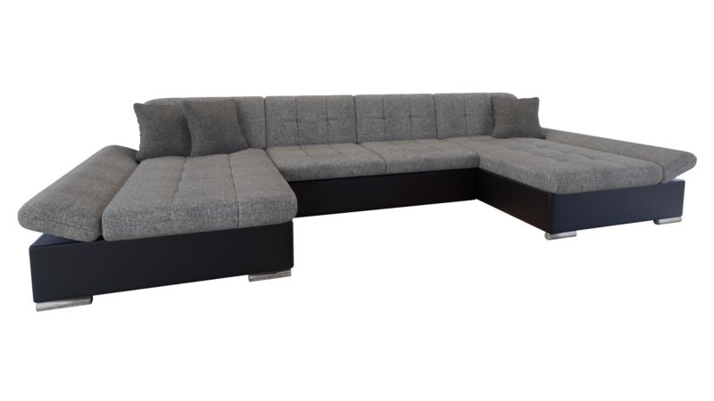 Narożnik z funkcją spania MIRJAN 24 Alia czarna ekoskóra/szary/grafitowy 1 szt.