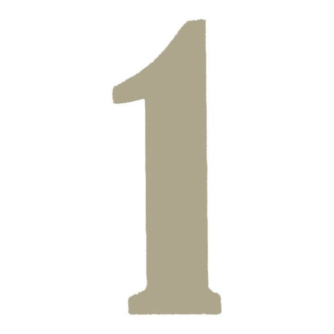 Cyfra 1 tworzywo 50 mm platyna