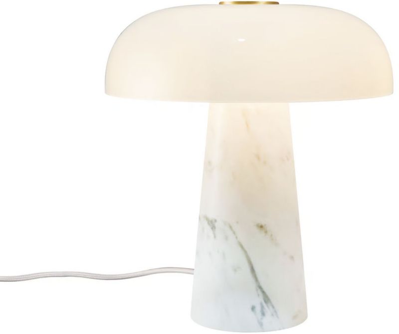 Lampa stołowa Nordlux Glossy Mini biały marmur, szkło, 15W, E14, 1 szt.