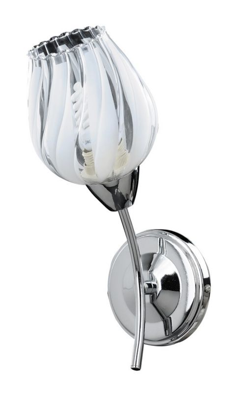 Kinkiet ścienny Rabalux Danila chromowany biały wzorzysty 1 x E27 x 60W IP20 wym: 32 x 12 x 17 cm - 1 szt.