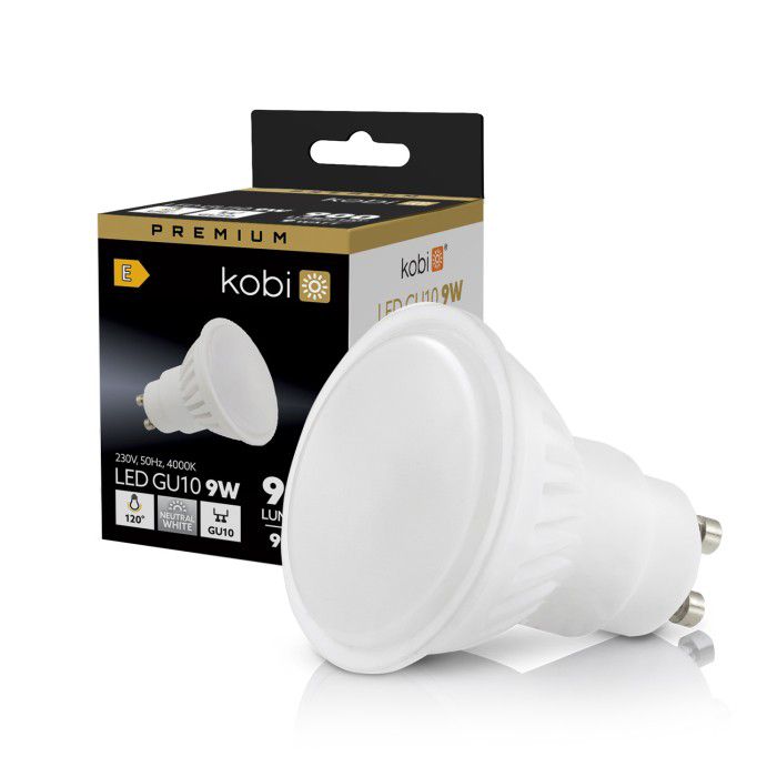 Żarówka LED GU10 9W Kobi Premium barwa neutralna 4000k 5szt.