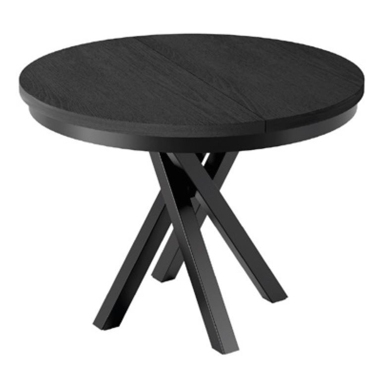 Stół okrągły Bettso Lumi rozkładany do salonu czarny 1szt.