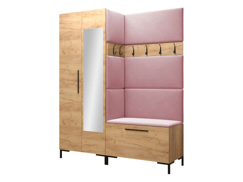 Garderoba MIRJAN 24 Zilion IX dąb craft + różowy 1 kpl.