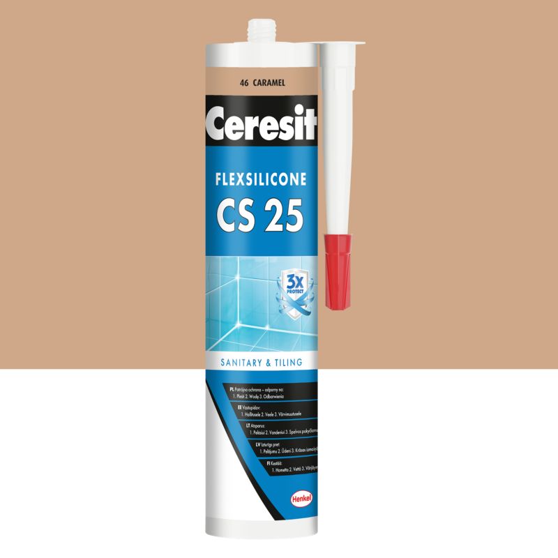 Silikon sanitarny Ceresit CS 25 karmelowy 280 ml