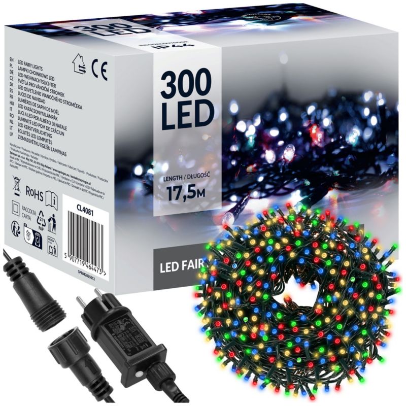 Lampki choinkowe Springos 300 LED 15 m multikolor zewnętrzne 1 szt.