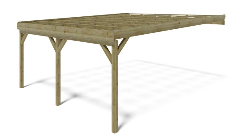 Carport Wiata garażowa ALTANKA 5,80x5,06 m - 29 m2 - montowany do ściany budynku, drewniana, 1szt.