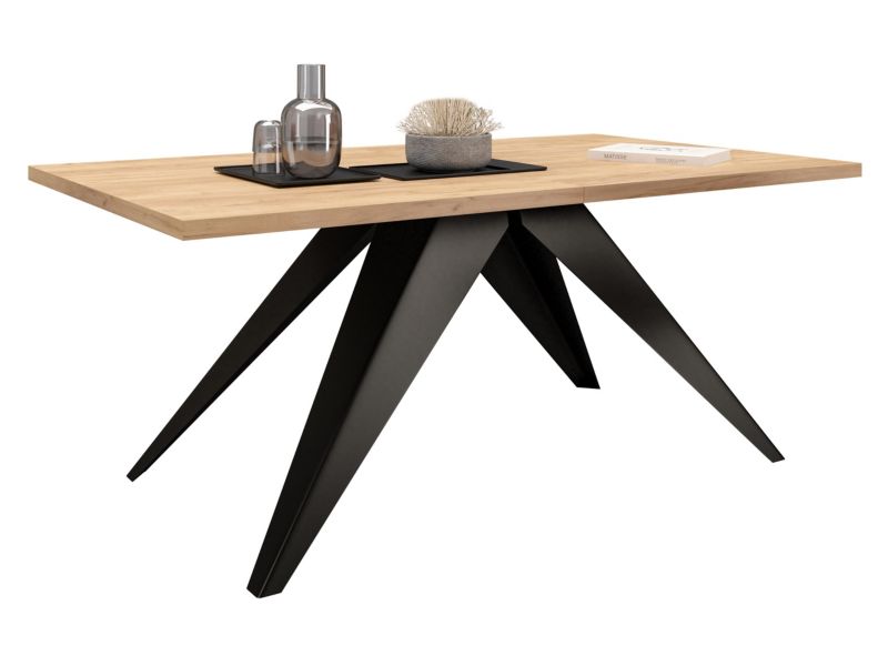 Stół rozkładany MIRJAN 24 Vento 140 czarny/dąb craft złoty 1 szt.