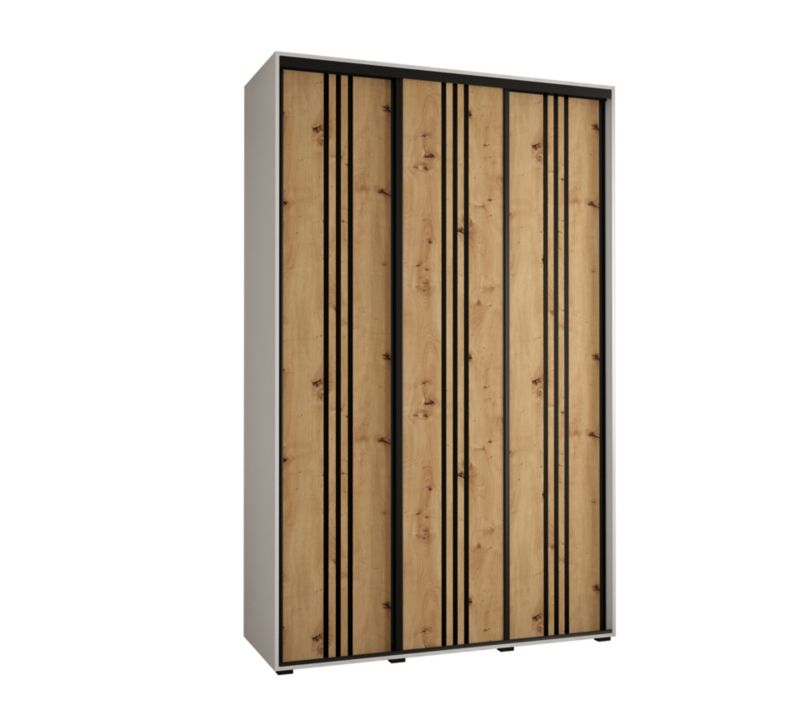 Szafa przesuwna Abiks DAVOS 6 wysoka szer.150cm gł.60cm biały/artisan/czarny 1szt.