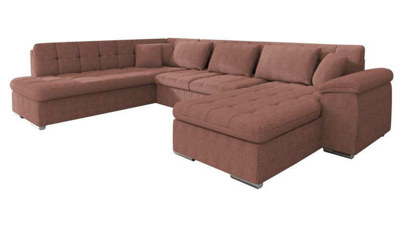 Narożnik z funkcją spania MIRJAN 24 Niko Sztruks prawy łososiowy 1 szt.