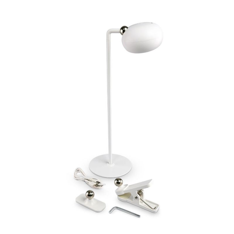 Lampa biurkowa Videx biała LED 3W 3000K / 4000K / 6500K 300lm z klipsem IP20 wym: 35.6 x 12 x 12 cm tworzywo sztuczne - 1 szt.