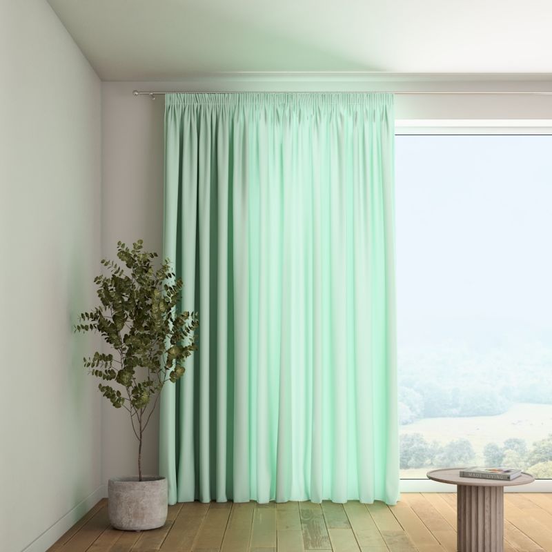 Zasłona na taśmie marszczącej 1 szt. 130 x 260 cm Dekoria turkusowo - miętowy 1 szt.