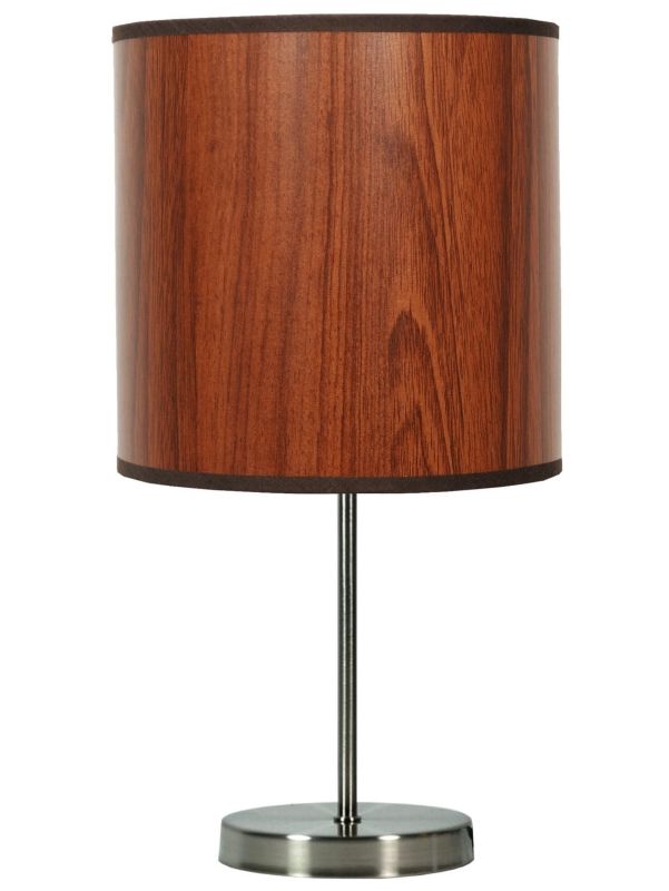 Lampa stołowa Candellux Timber srebrno-naturalne drewno 1 x E27 x 60W IP20 wym: 41 x 20 x 20 cm tworzywo sztuczne - 1 szt.
