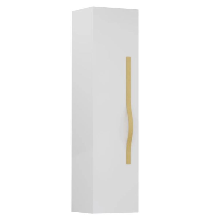 Szafka łazienkowa KROFAM VOG 33 cm biały połysk ze złotym uchwytem 1 szt