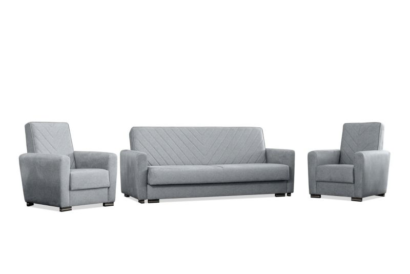 Zestaw mebli tapicerowanych Bettso Vera wypoczynkowy do salonu szary 1szt.