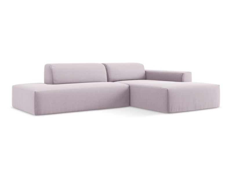 Narożnik lewostronny LaMiaSofa BOVA z tkaniny welwetowej 240x90 cm lawendowy 1 szt.