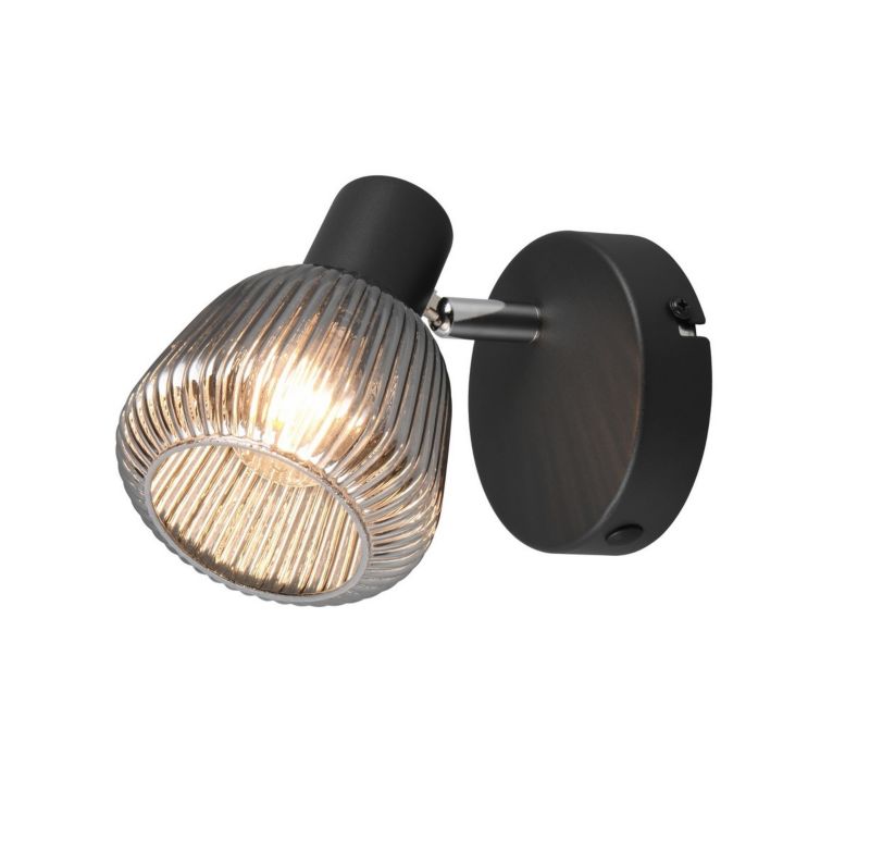 Kinkiet ścienny Trio Tarifa czarny-chromowany do sypialni 1 x E14 x IP20 wym: 17 x 10 x 13 cm - 1 szt.