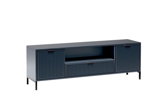 Szafka RTV Furnidea 165 cm granat frez metalowe nogi LINK 1 szt.