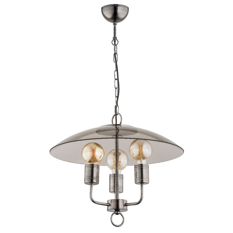 Lampa wisząca Alfa Nuvola 0193 czarno-szara-patyna industrialna 3xE27 x 15W 1 szt.