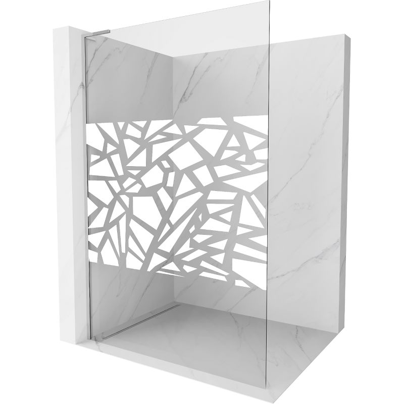 Ścianka prysznicowa Mexen Kioto L biały wzór 100x200 cm 800-100-103-01-85 1 szt.