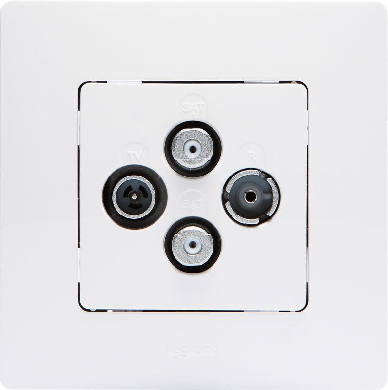 Gniazdko TV-R-2XSAT Legrand Niloe komplet białe