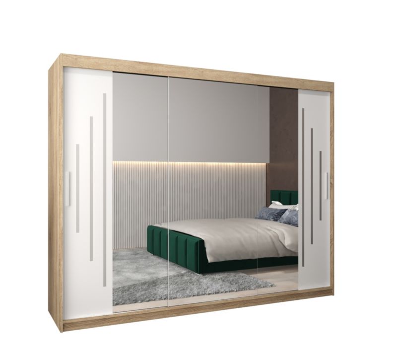 Szafa przesuwna Garderoba Abiks YORK 2 250 sonoma/biały 1 szt.