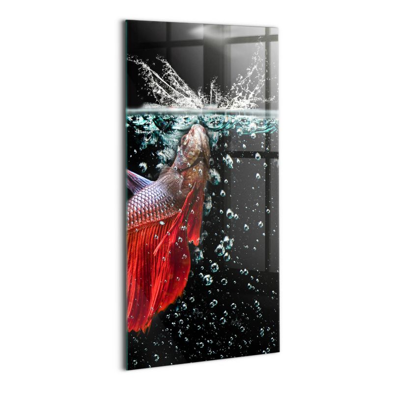Szklany Obraz Ścienny Wallfluent 70x140 cm Ryba w akwarium 1 szt.