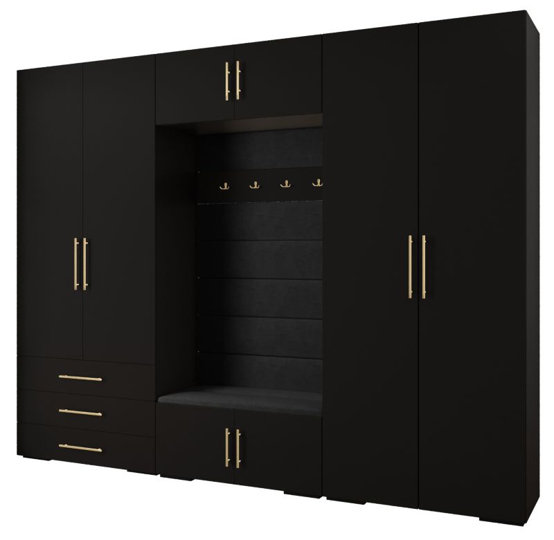Garderoba do przedpokoju Abiks INOVA 3 Z14 czarny+złoty+manila18 1 szt.