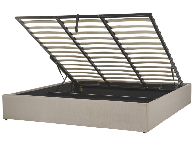 Łóżko z pojemnikiem Dinan 180 x 200 cm Beżowy 1 szt.