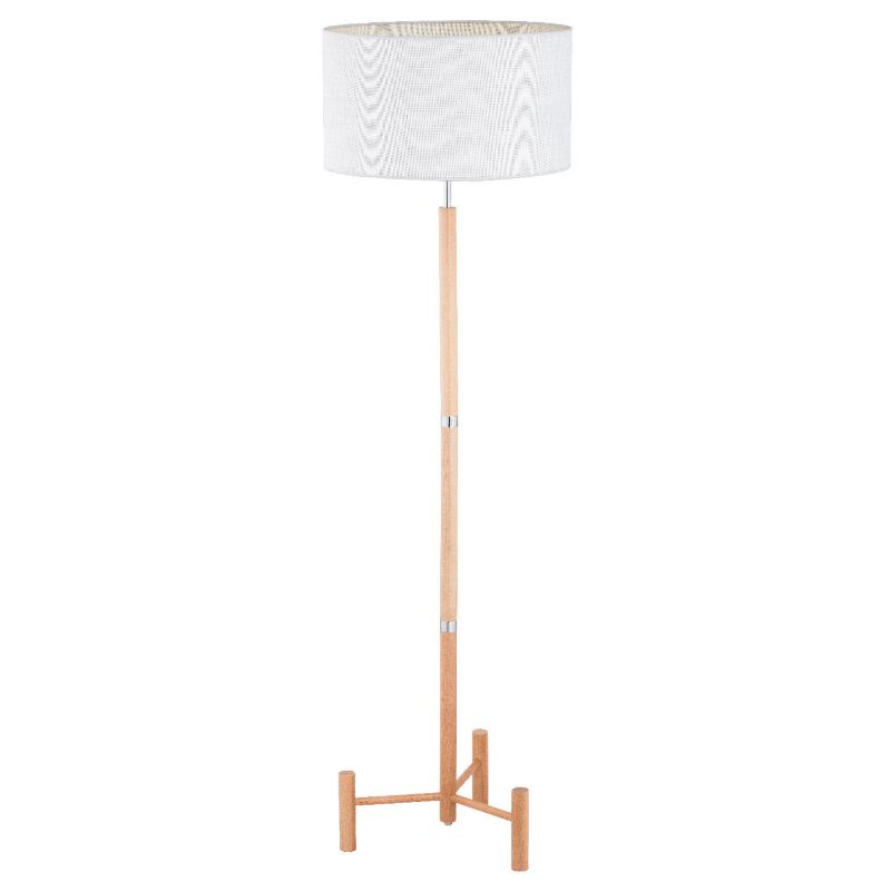 Lampa podłogowa stojąca Alfa Supra jasne drewno-biała trójnóg 1 x E27 x 15W wym: 155 x 45 x 45 cm - 1 szt.