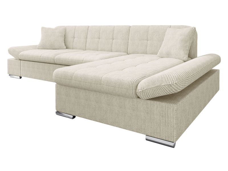 Narożnik z funkcją spania MIRJAN 24 Malwi Sztruks prawy waniliowy 1 szt.