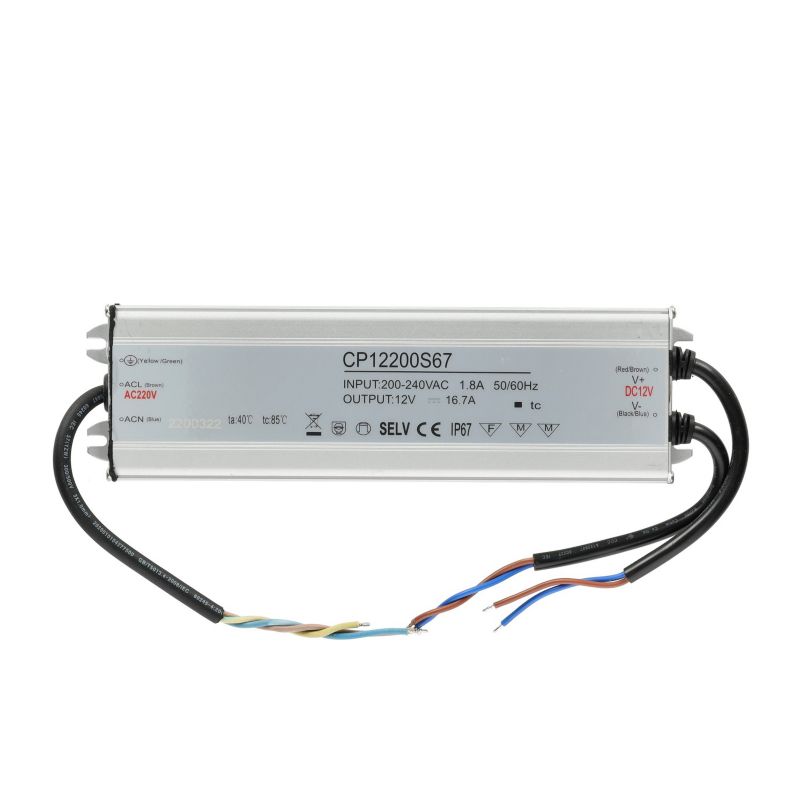 Zasilacz LED 12V 200W 16,7A do taśmy Kobi LED IP67 1szt.