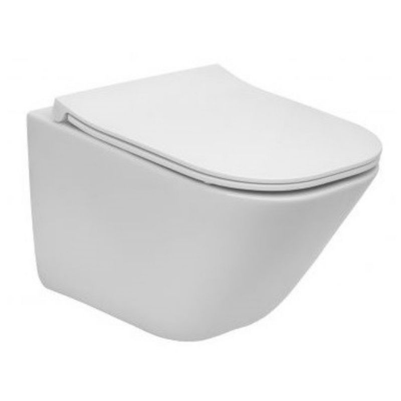 Miska WC podwieszana Roca GAP SQUARE COMPACTO Rimless + deska wolnoopadająca slim duroplast 1 kpl.
