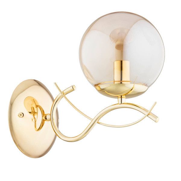 Kinkiet ścienny Alfa Panda złoto-bursztynowy 1 x E14 x 10W IP20 wym: 27 x 15 x 28 cm - 1 szt.