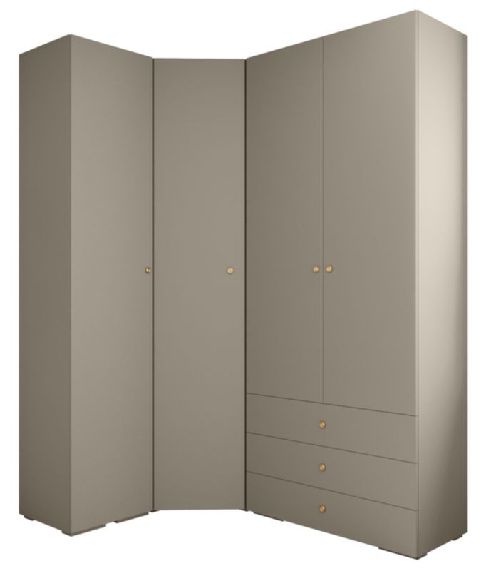 Garderoba wysoka do przedpokoju Abiks INOVA 2 Z6 kaszmir+złoty 1 szt.