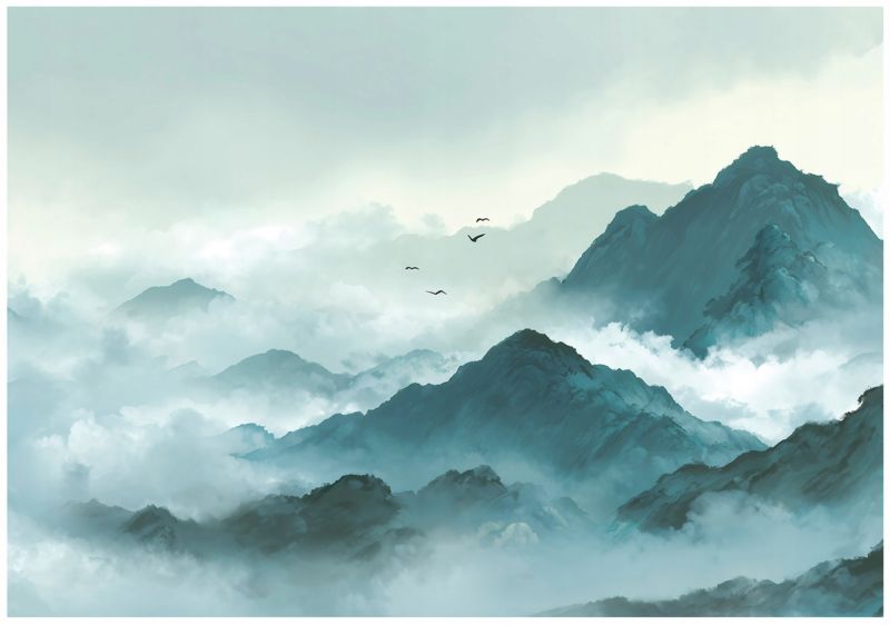 Fototapeta WALLARENA Do Sypialni Salonu Na Flizelinie Góry Natura Mgła Zielony 400x280 cm 16138VX8 1 szt.