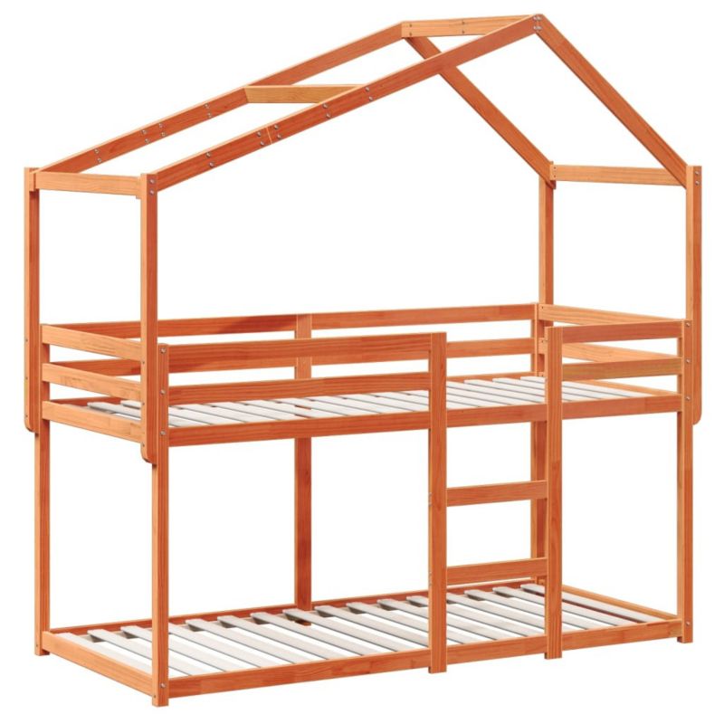 Łóżko piętrowe WaszeMeble 75x190 cm brąz WM-3282051 1 szt.