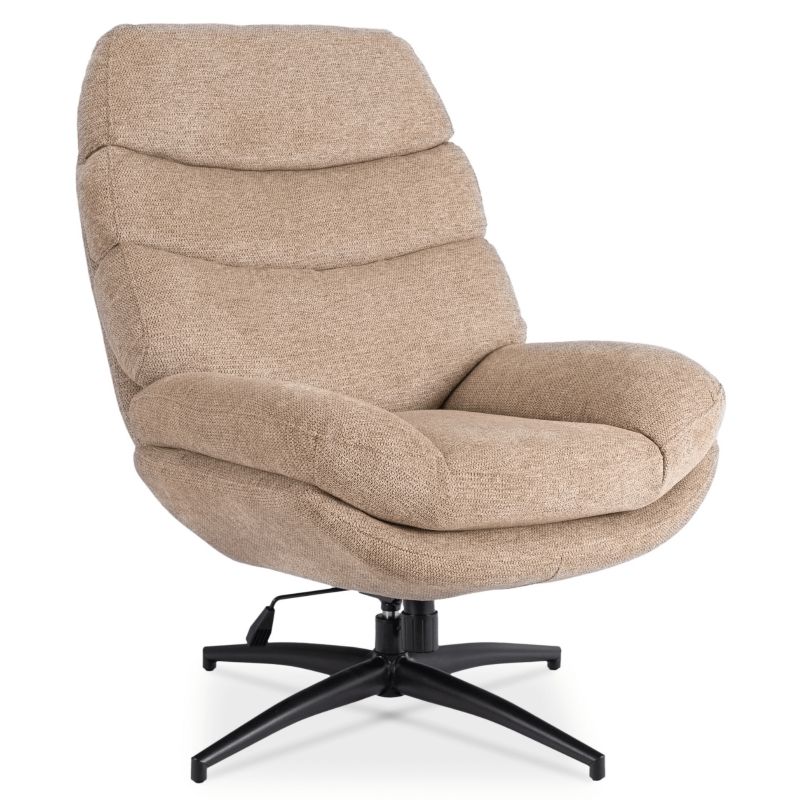 Fotel Mebel Elite ASTURIA Obrotowy Wypoczynkowy Tapicerowany Do Salonu Sypialni Beżowy 1 szt