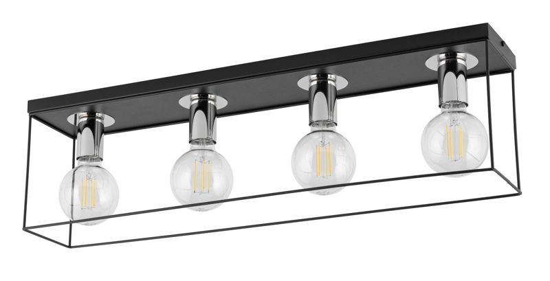 Lampa sufitowa wisząca Sigma Lighting Vox 6142 czarno-srebrna dekoracyjna 4xE27 x 1 szt.