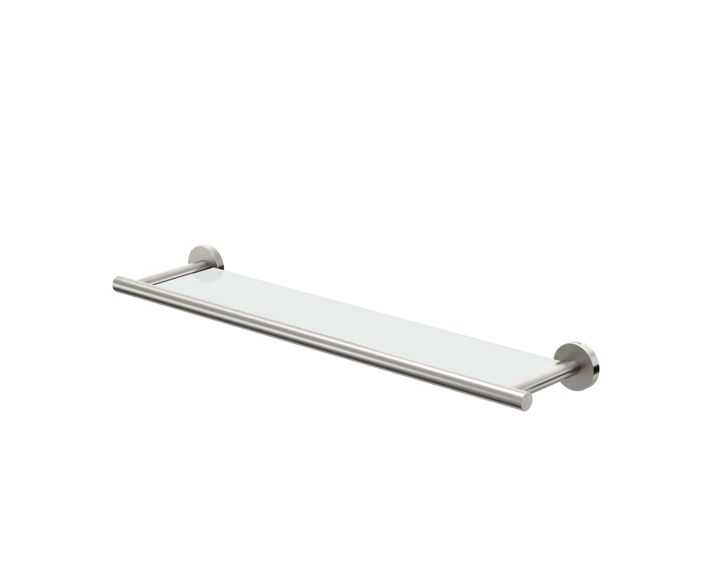Półka łazienkowa Tiger Boston szklana 58cm biała-stal inox, montaż bez wiercenia 1 szt.
