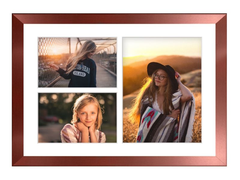 Ramka na 3 zdjęcia Hekla 30x40x3 galeria różowe złoto 1szt.