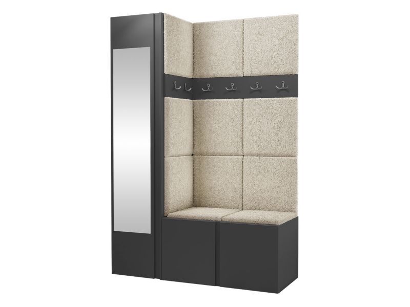 Garderoba MIRJAN 24 Orion X grafit + beżowa bukla 1 kpl.