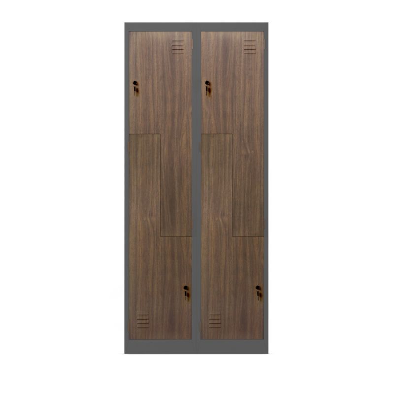 Metalowa szafa ubraniowa typu L Jan Nowak Julia 185x80x45 cm antracytowo-drewniany 1 szt