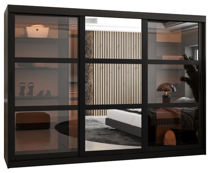 Szafa przesuwna Garderoba DOME 2 250 czarny