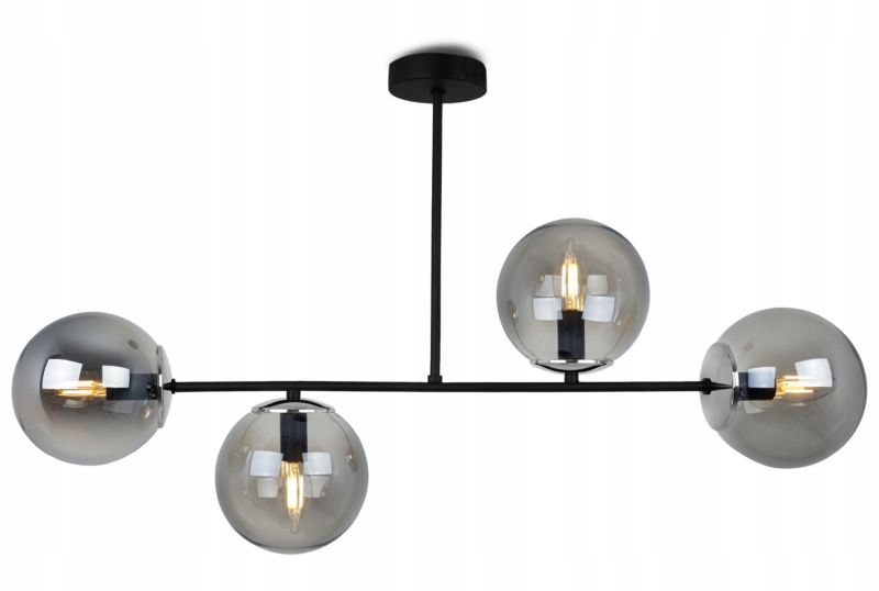 Lampa sufitowa wisząca Light Home LH Tulza 4x E14 40W klosz srebrny/dymiony 1szt.