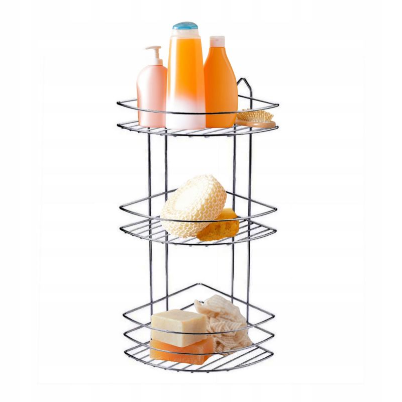 Półka łazienkowa pod prysznic Rodeno srebrna samoprzylepna przykręcana szt.