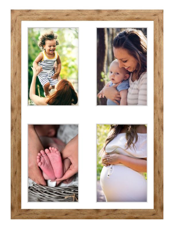 Ramka na 4 zdjęcia Hekla 30x40x4 MDF galeria naturalny 1szt.