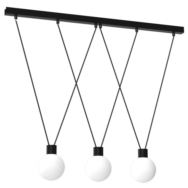 Lampa wisząca Milagro Capri 8188 czarno-biała szerokość 90 cm 3xG9 x 8W 1 szt.