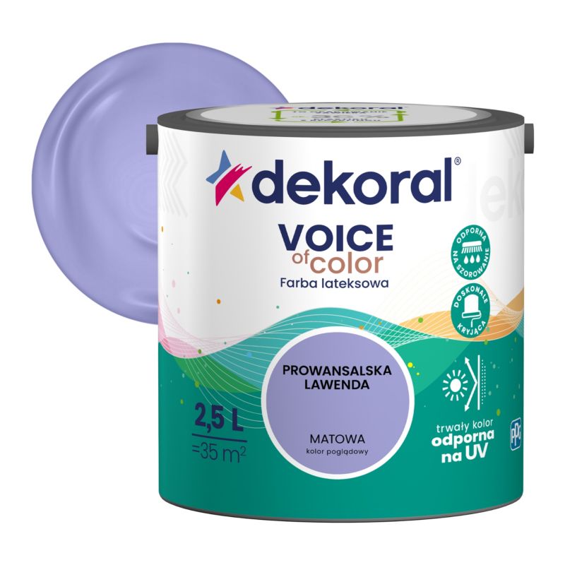 Farba kolorowa Dekoral Voice of Color prowansalska lawenda 2,5 l