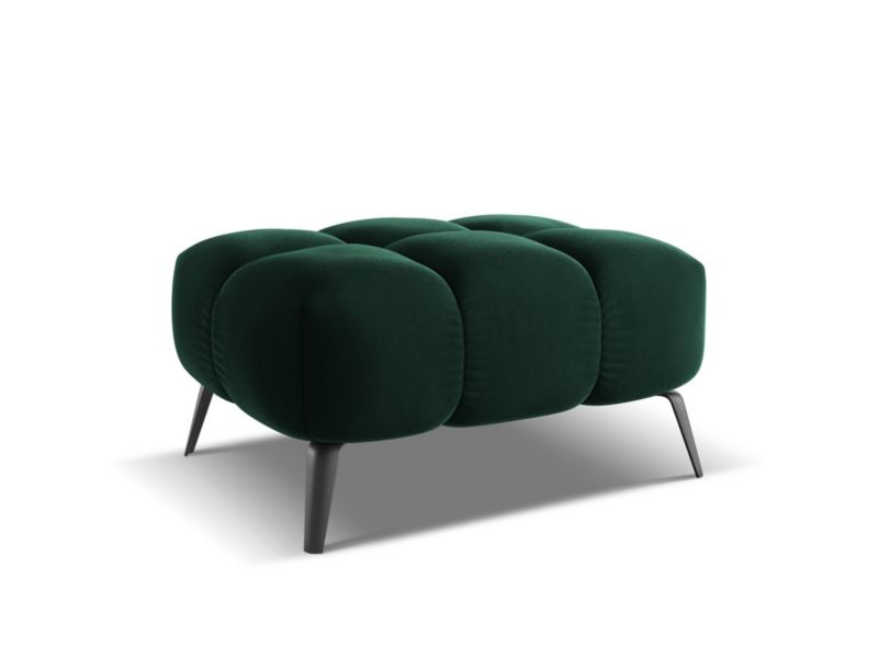 Pufa LaMiaSofa ROMA z tkaniny welwetowej 78x60 cm butelkowa zieleń 1 szt.